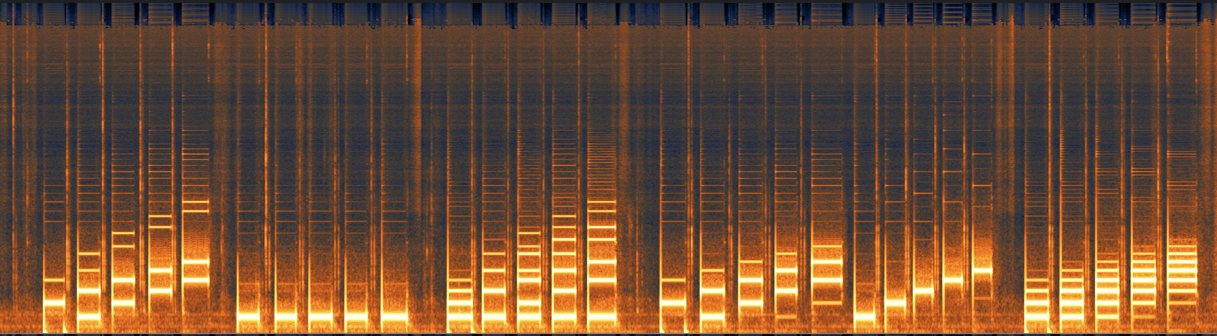 A spectrogram of various VZ-1 RING mode tones