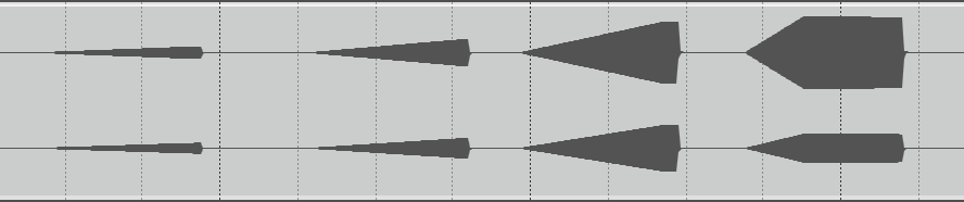 Sine tones played back by the RX5 in reverse