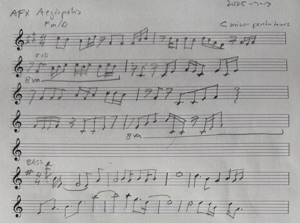 Partially incorrect notes of Aegispolis melodies